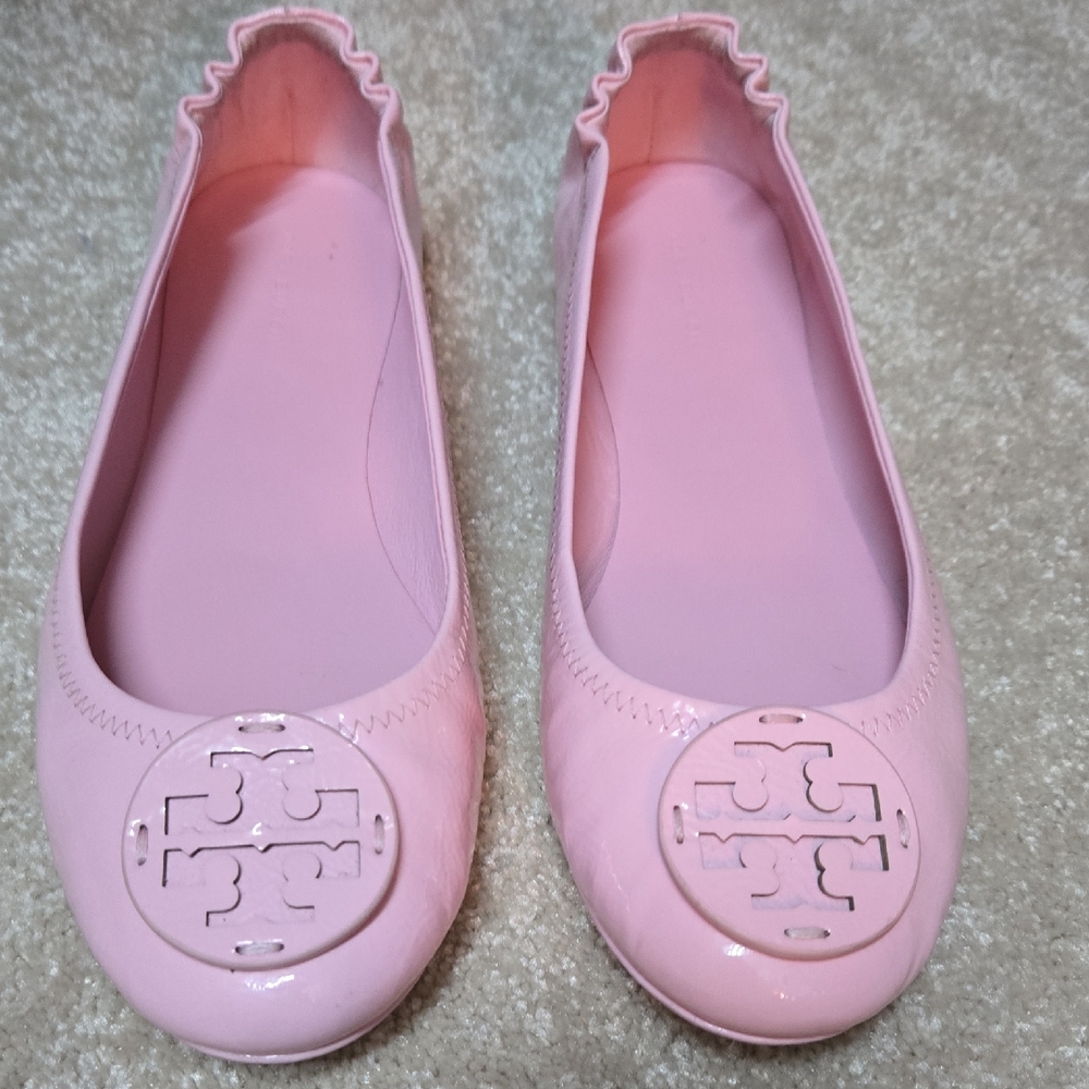 Tory Burch Light Pink Patent Leather Ballet Flats